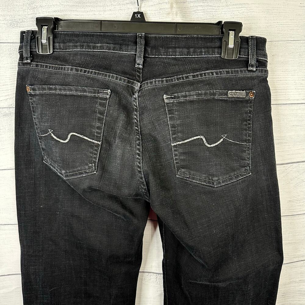 7 For All Mankind 7FAMK size 34 Relaxed Straight Leg Denim Jeans Black - Picture 5 of 11